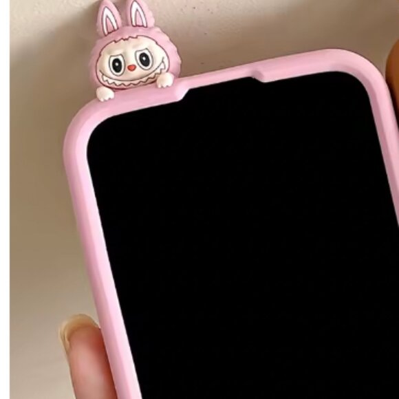 Pink Labubu The Monsters Silicone 3D iPhone 15 Pro Max Phone Case NWT - Picture 6 of 8